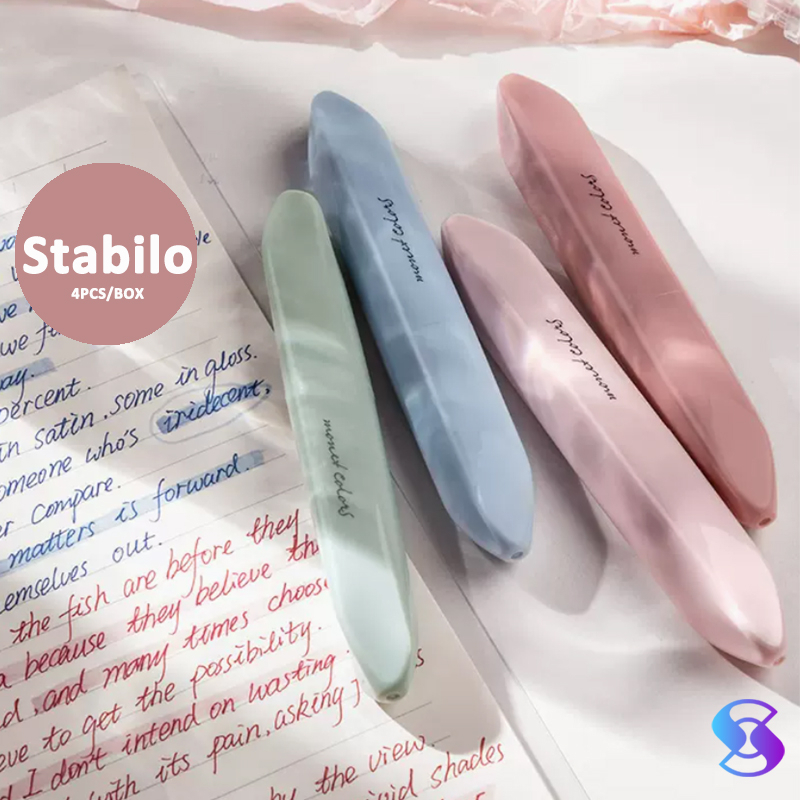 

4pcs/Box Soft Tip Stabilo/highlighter-Suning Mall