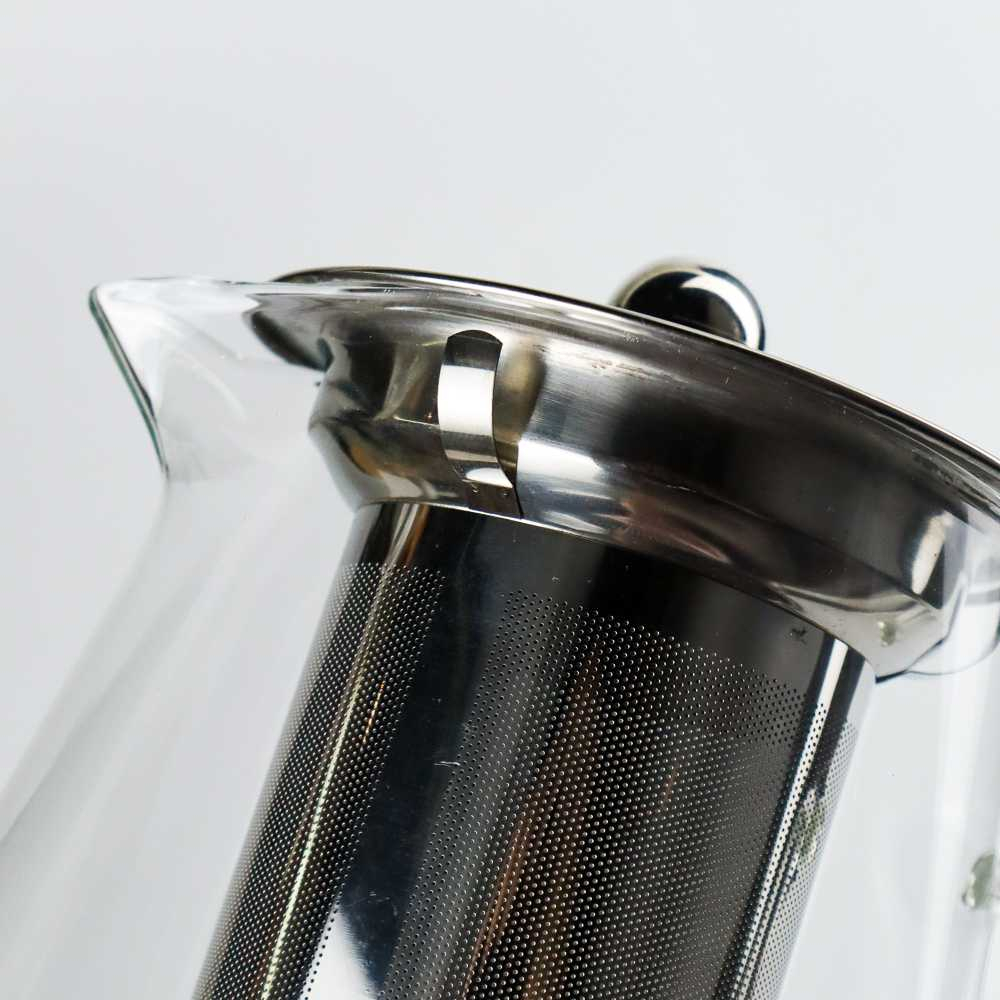 Teko Kaca Teh Pitcher Borosilikat dengan Saringan Teko Gagang Ergonomis Desain Minimalis Material Kaca Berkualitas