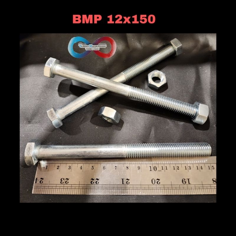 Baut Mur Putih / Bmp m 12 x 150