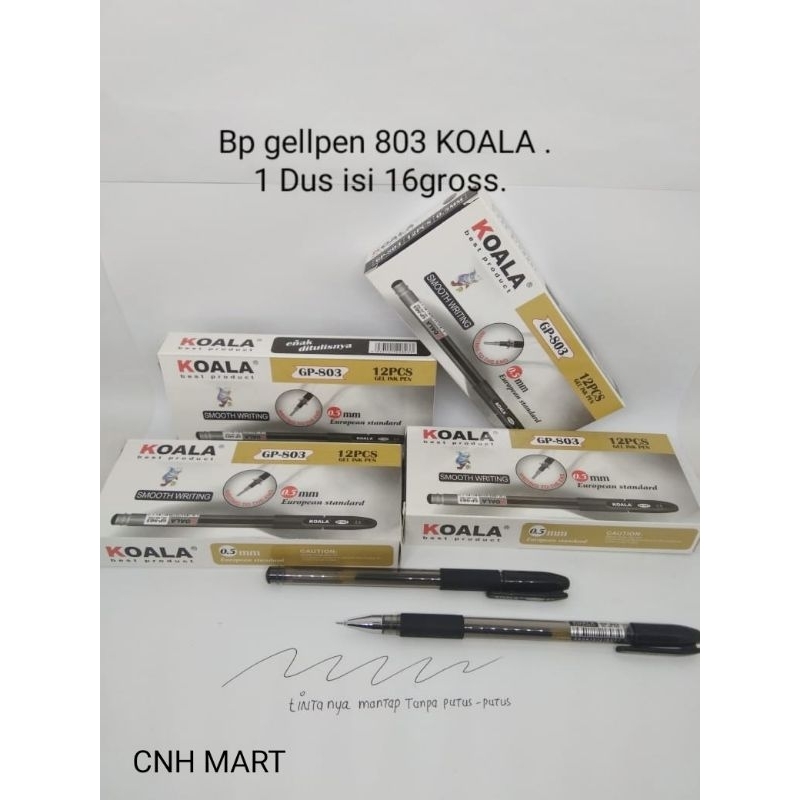 

12 PCS BALPEN GEL GP -803 Koala kualitas Swiss 0.5 STANDAR EROPA