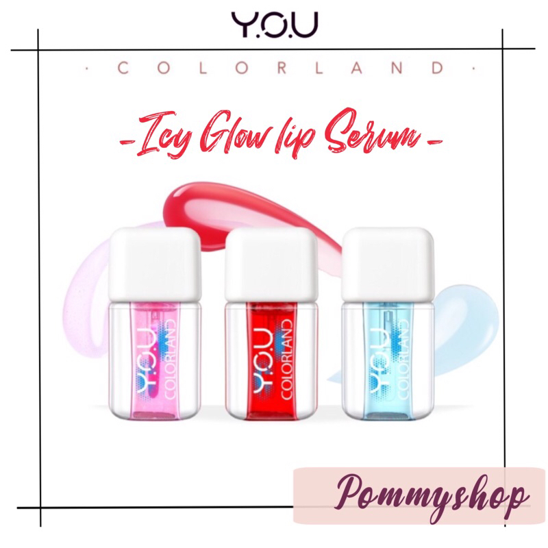 You Colorland Icy Glow Lip Serum | Serum Bibir | Vitamin E | Pelembab Gloss Bibir Hitam