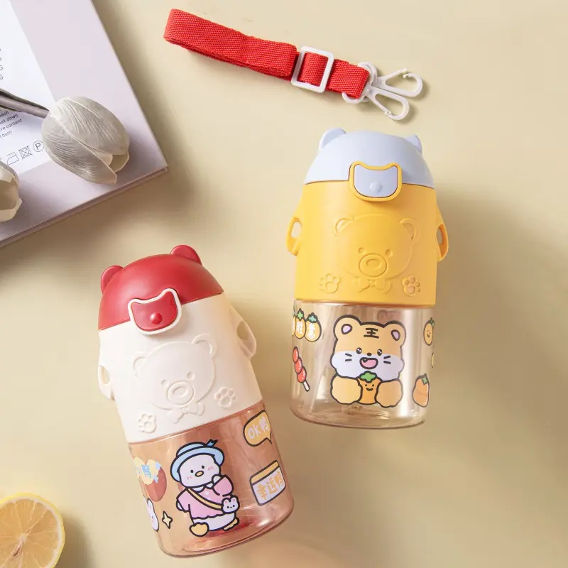 DEOS BOTOL MINUM GEMOY ANAK ANIMASI KARTUN INCLUDE SEDOTAN NEW YQ 0107