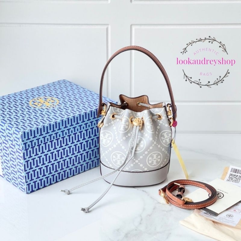 [PREMIUM QUALITY] TORY BURCH Monogram Jacquard Bucket Bag | Tas Tory Burch | Tas Wanita | Tas Selemp