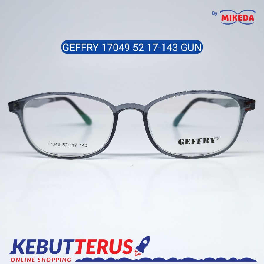 Mikeda-FRAME KACAMATA GEFFRY 17049 GUN + LENSA(MINUS/CYLINDER)