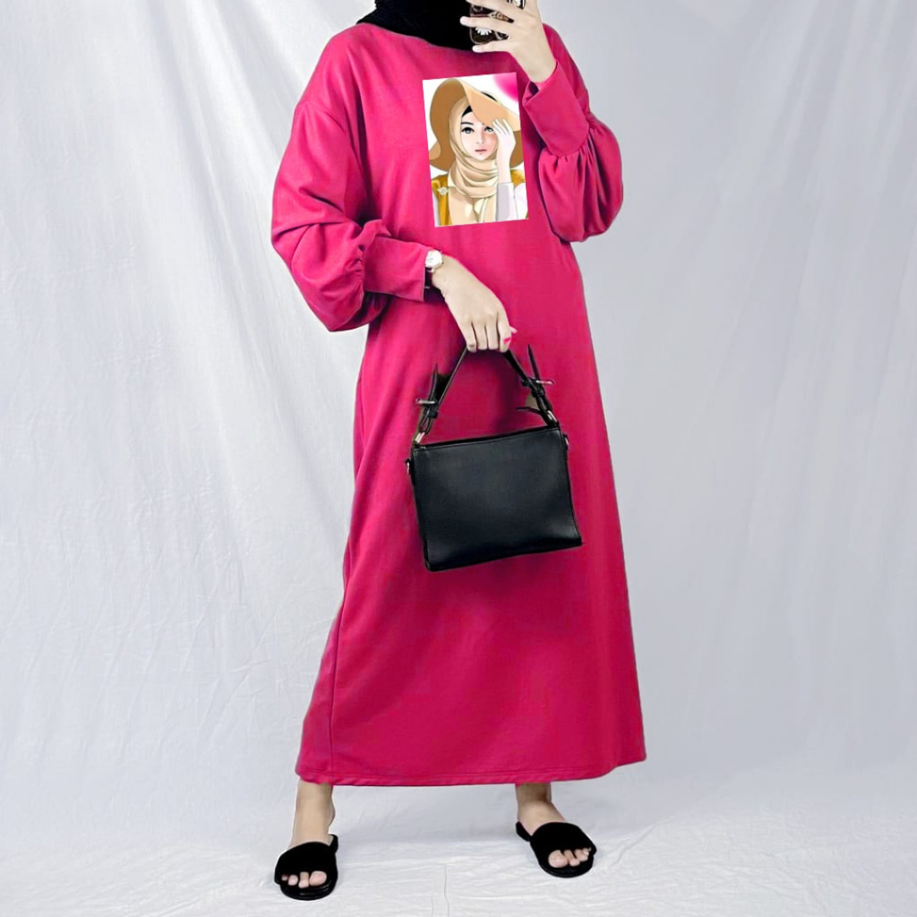 Gamis Muslim Hijab Topi/Lengan Balon