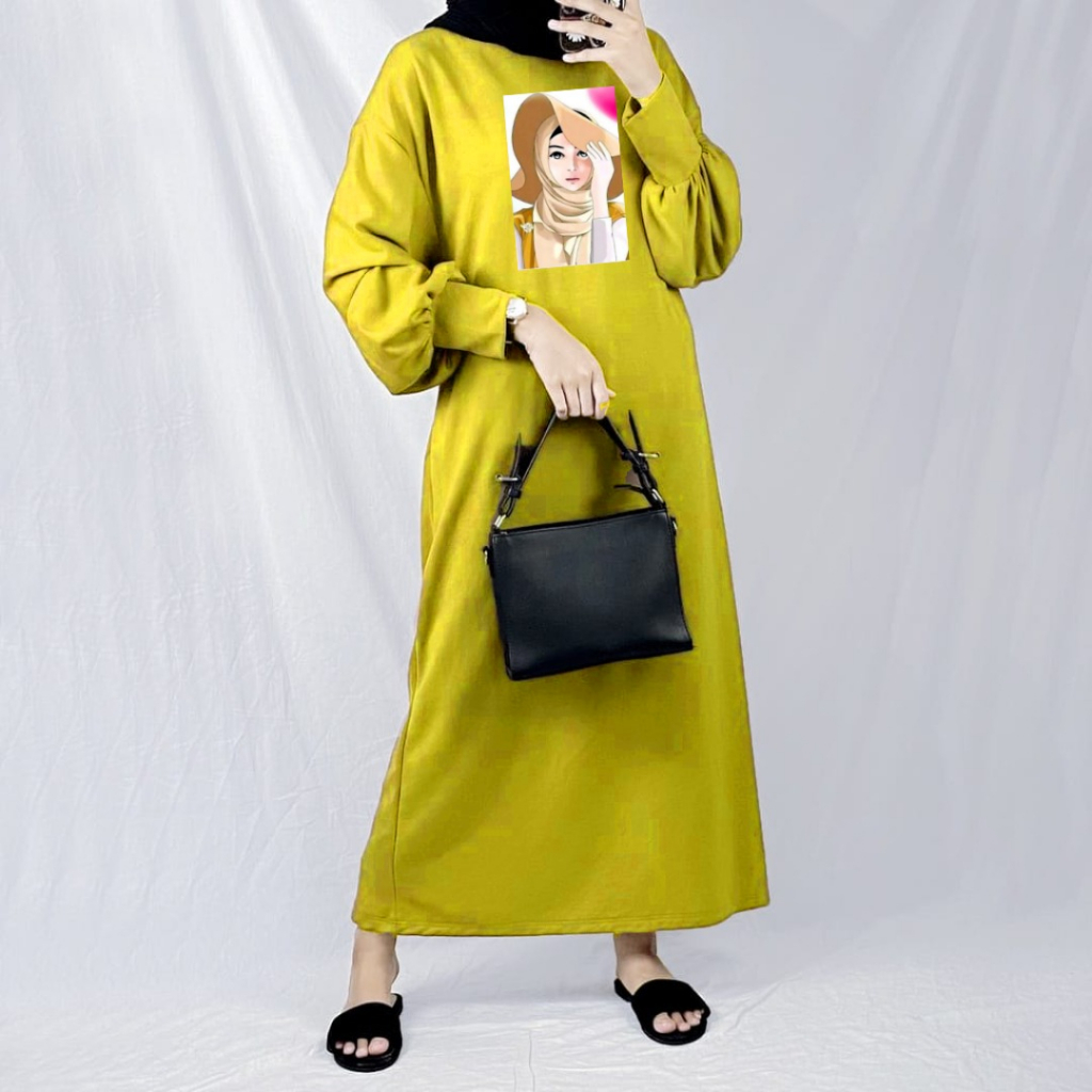 Gamis Muslim Hijab Topi/Lengan Balon