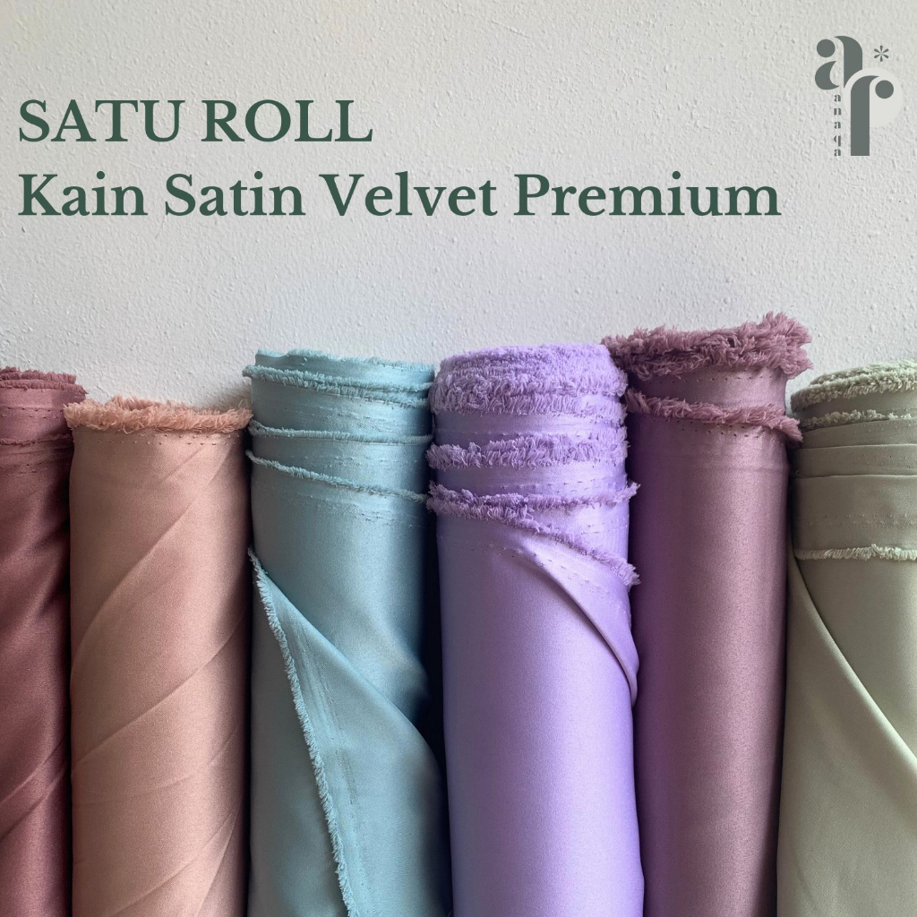 1 Rol Kain Satin Silk Velvet PREMIUM Bahan Dress, Dalaman, Bridesmaid, Kebaya // ± 50 meter