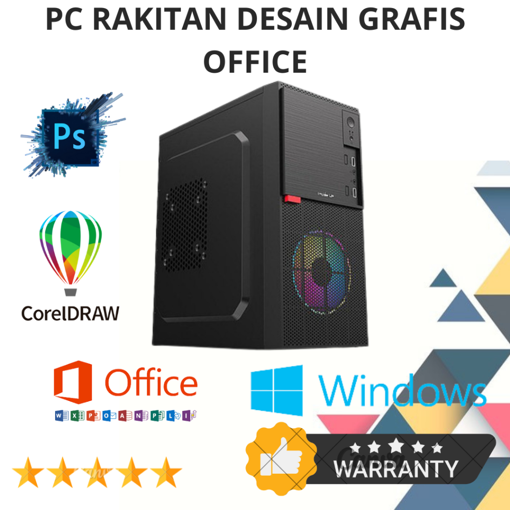 PC KOMPUTER RAKITAN DESAIN GRAFIS OFFICE INTEL CORE i5 6500