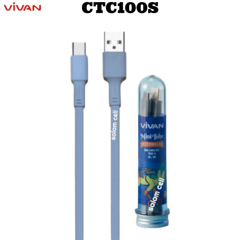 Kabel Data Type-C VIVAN CTC100S 3A 100cm Original Garansi Resmi