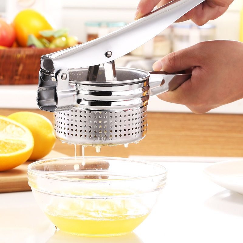 Alat Pres Perasan Lemon Penghalus Kentang Penghancur Kentang Ubi Cendol Dawet Stainless Perasan Buah Potato Ricer Fruit Press Penumbuk Kentang Potato Masher