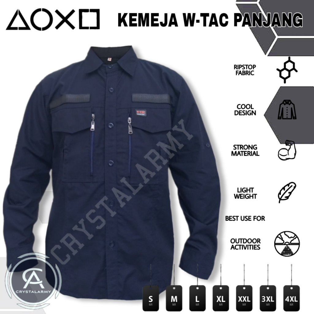 kemeja Tactical W-TAC tangan Panjang/Baju Tactical/kemeja Lapangan PDL