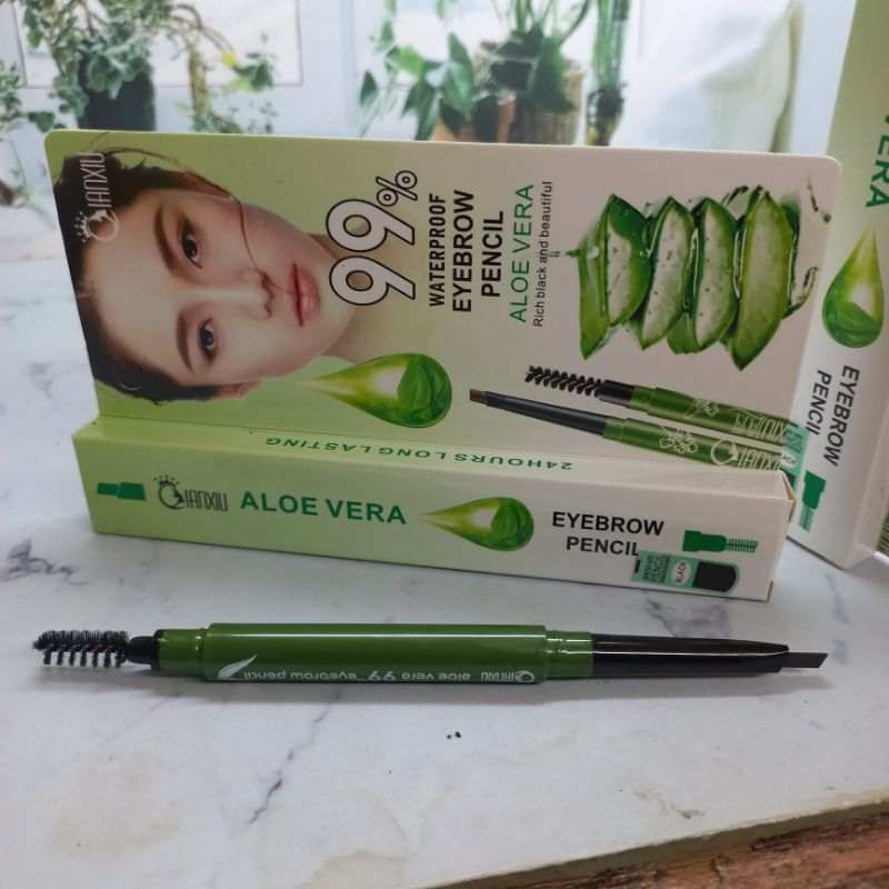 Eyebrow Pencil Hijau Aloevera 2in1