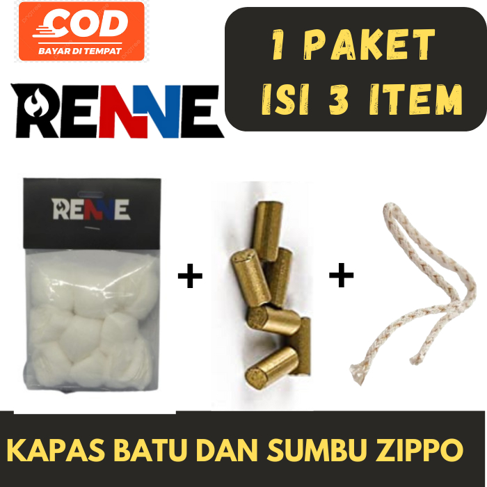 RENNE PAKET KAPAS SUMBU DAN BATU KOREK API ORIGINAL