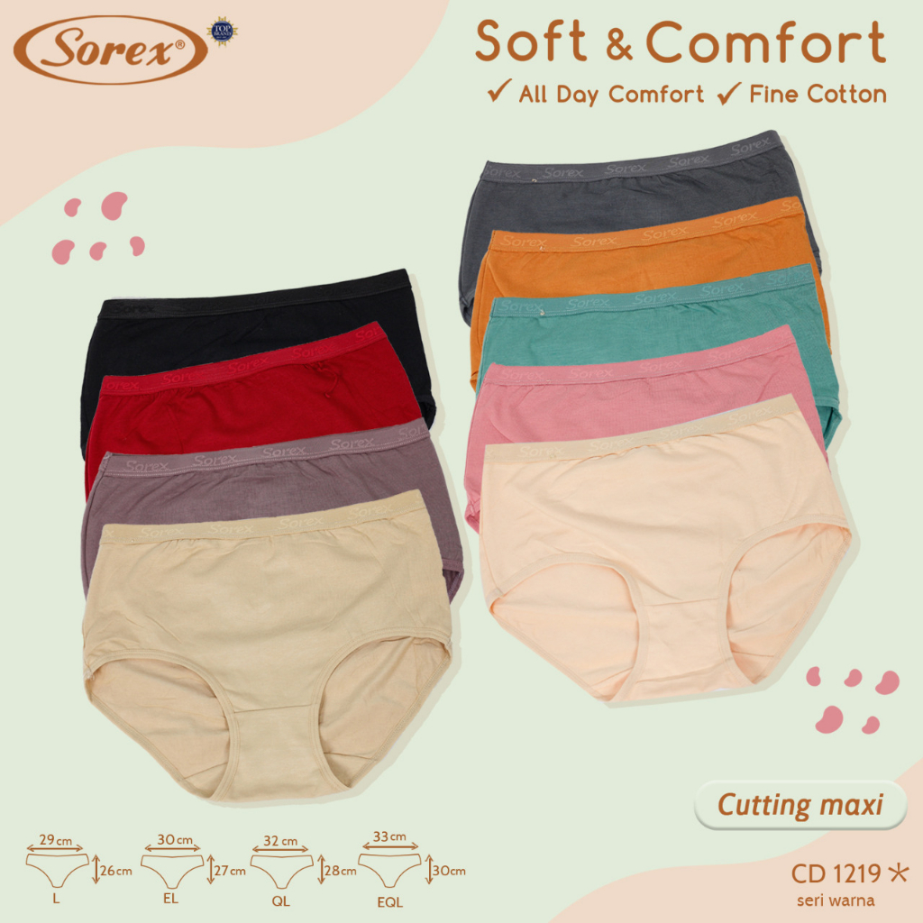 CD WANITA SOREX EDISI SOFT &amp; COMFORT CUTTING MAXI (Art. 1219) BERBAHAN SANGAT HALUS &amp; LEMBUT.