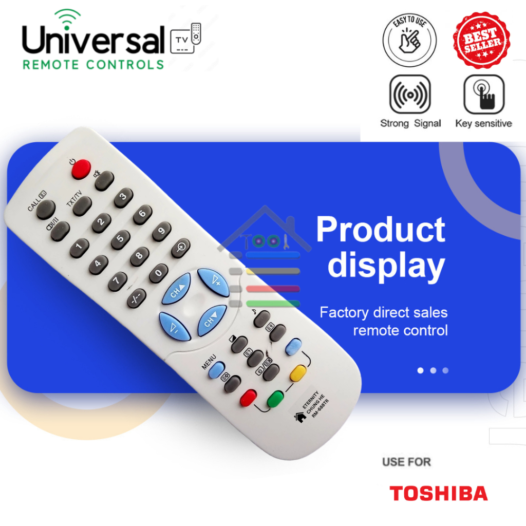 REMOTE REMOT TOSHIBA MULTIFUNGSI COCOK UNTUK SEMUA TV TABUNG TOSHIBA 668TR