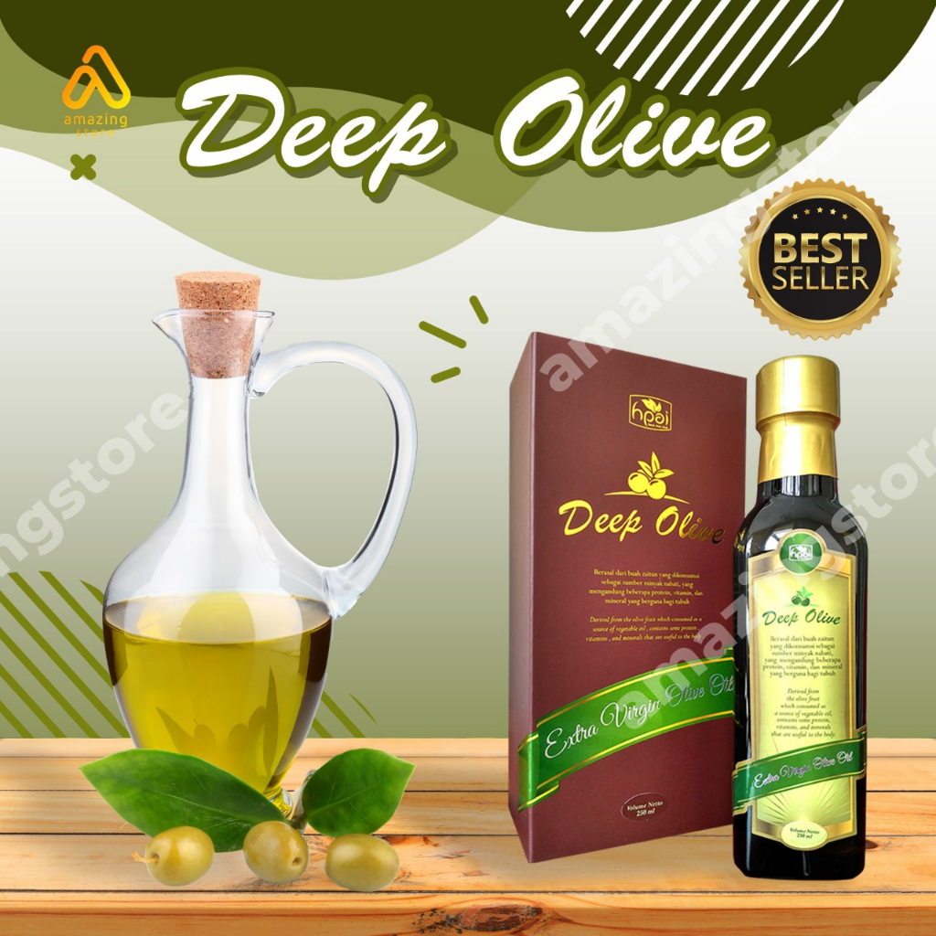 

HNI HPAI - DEEP OLIVE EXTRA VIRGIN OLIVE OIL ZAITUN GRADE A MEMPERLAMBAT PENUAAN DINI MENGURANGI KOLESTEROL