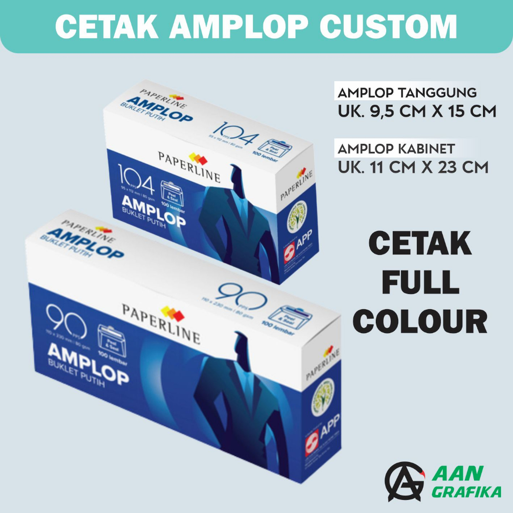 

CETAK AMPLOP CUSTOM FULL COLOUR (kabinet & tanggung)