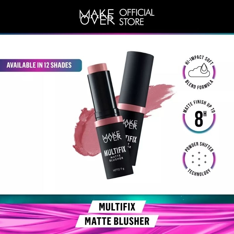 MAKE OVER Multifix Matte Blusher 9gr - Blush On Stick