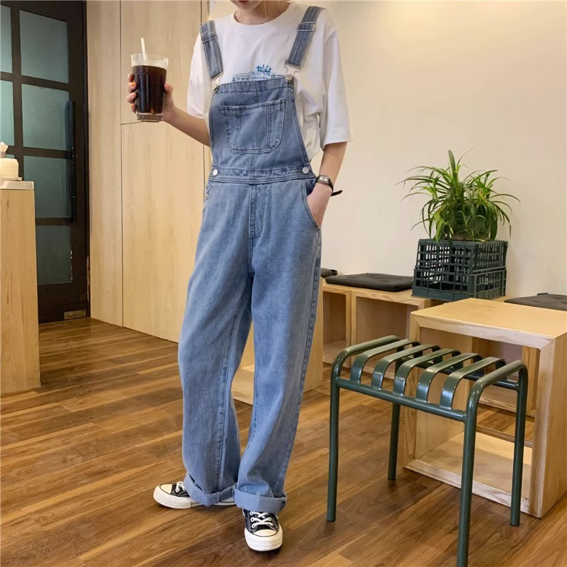 Baju overall wanita jeans Jumpsuit Jeans import korea Celana denim Celana Panjang Overall kekinian 2023