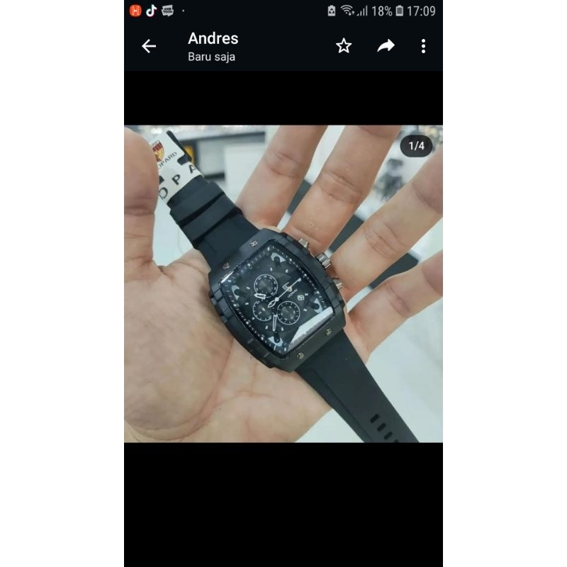 jam original leopard hitam full