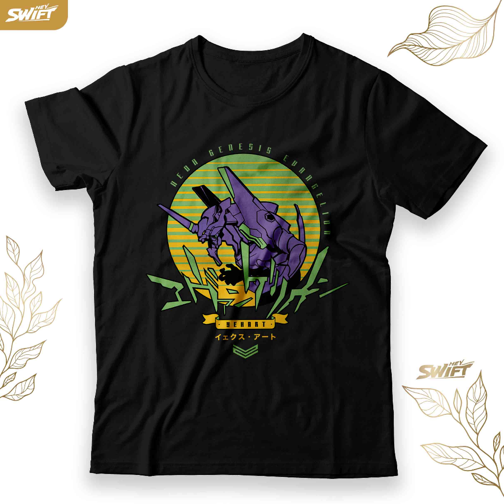 KAOS Evangelion Vintage neon genesis evangelion anime T-SHIRT BAJU DISTRO