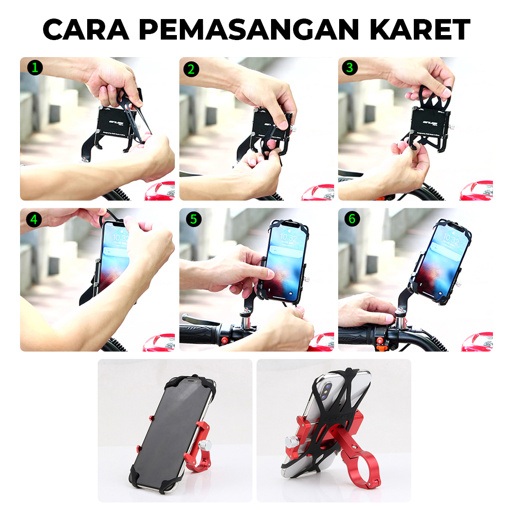 Holder Hp Motor Besi Stang GUB P30 Tempat Dudukan Penyangga Pegangan Handaphone Phone Stand Penahan Ponsel di sepeda kokoh kuat anti maling | GROSIRXPRESS