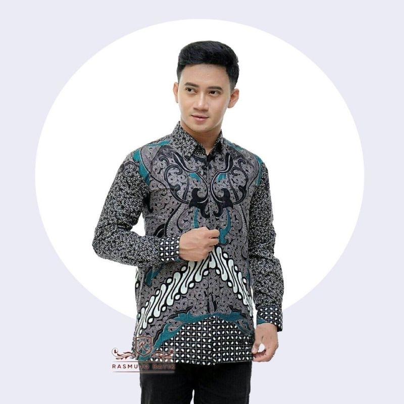 Agrapana Baju Batik Pria Lengan Panjang Batik Premium Modern Rajata Size M L XL XXL