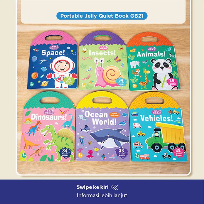 Mainan Edukasi - DIY Magic Sticker Painting HW1100 - Mainan Sticker - Portalbe Jelly Quiet Book GB21 - Stiker Buku