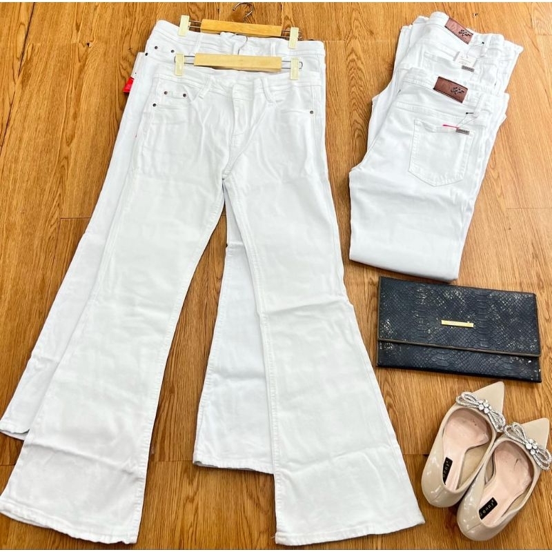 Celana Jeans Putih Premium Celana Panjang Highwish Celana Jeans Wanita Kekinian