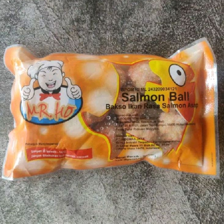 

Mr Ho Salmon Ball 200gr Bakso Ikan Rasa Salmon