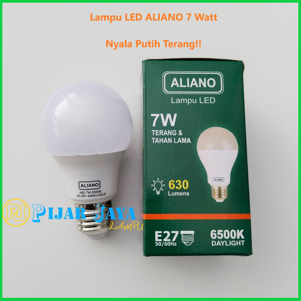 Lampu LED Aliano 7 watt Bohlam LED Rumah 7W Cahaya Putih Terang Murah Bagus