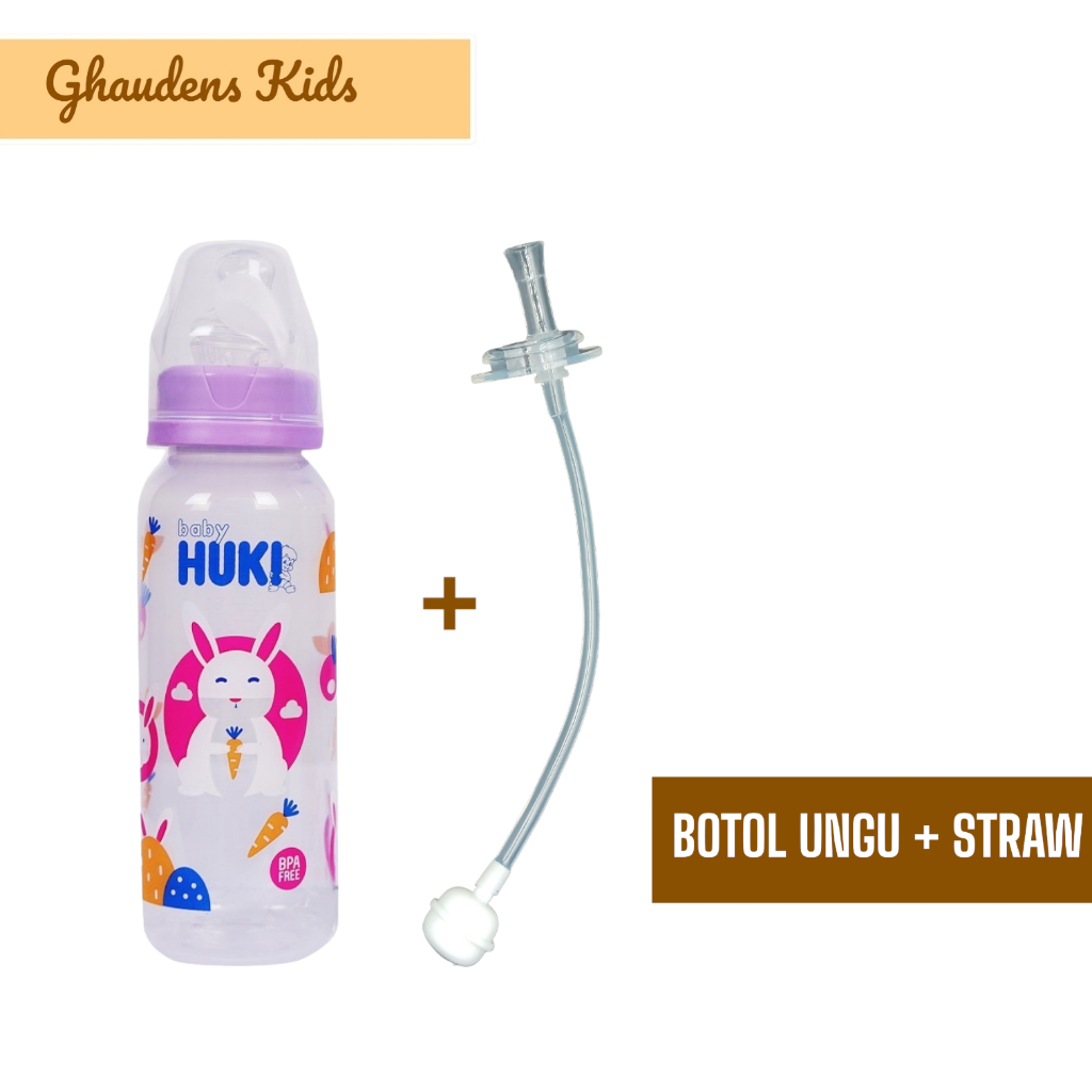 PAKET MURAH Botol Minum HUKI Lengkap + Sedotan 240ml