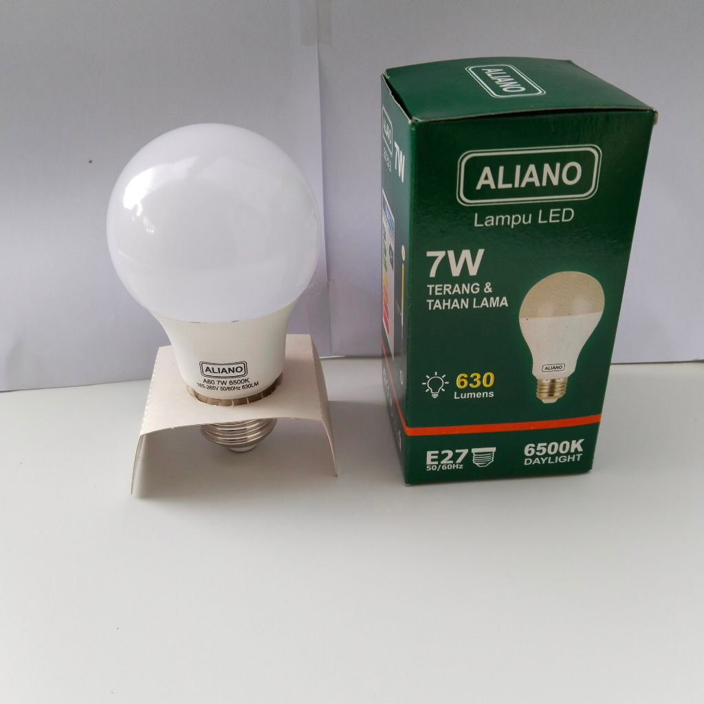 Lampu LED Aliano 7 watt Bohlam LED Rumah 7W Cahaya Putih Terang Murah Bagus