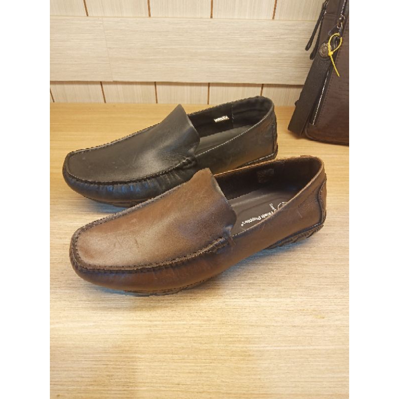Sepatu Loafer Pria Hush Puppies Original Kulit Asli dengan Ukuran Lengkap 40-45