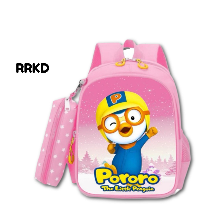 Tas pororo anak sekolah TK SD perempuan laki laki karakter