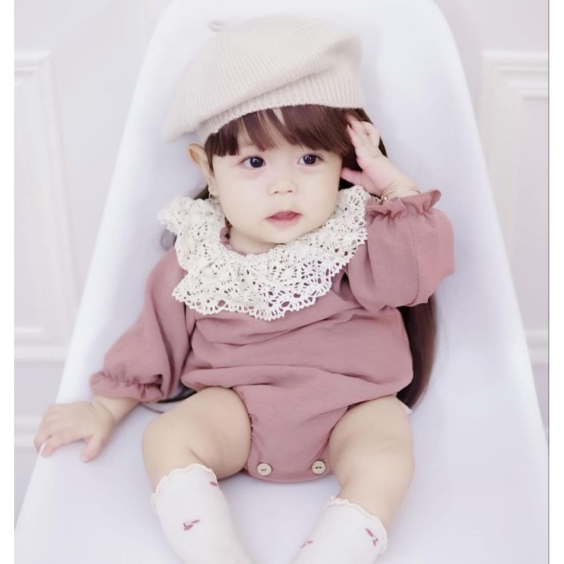 Vinderu Pakaian Bayi Odette romper renda, Baju Baby, Dress, Jumpsuit, Romper, Jumper, Ruffler, Newborn