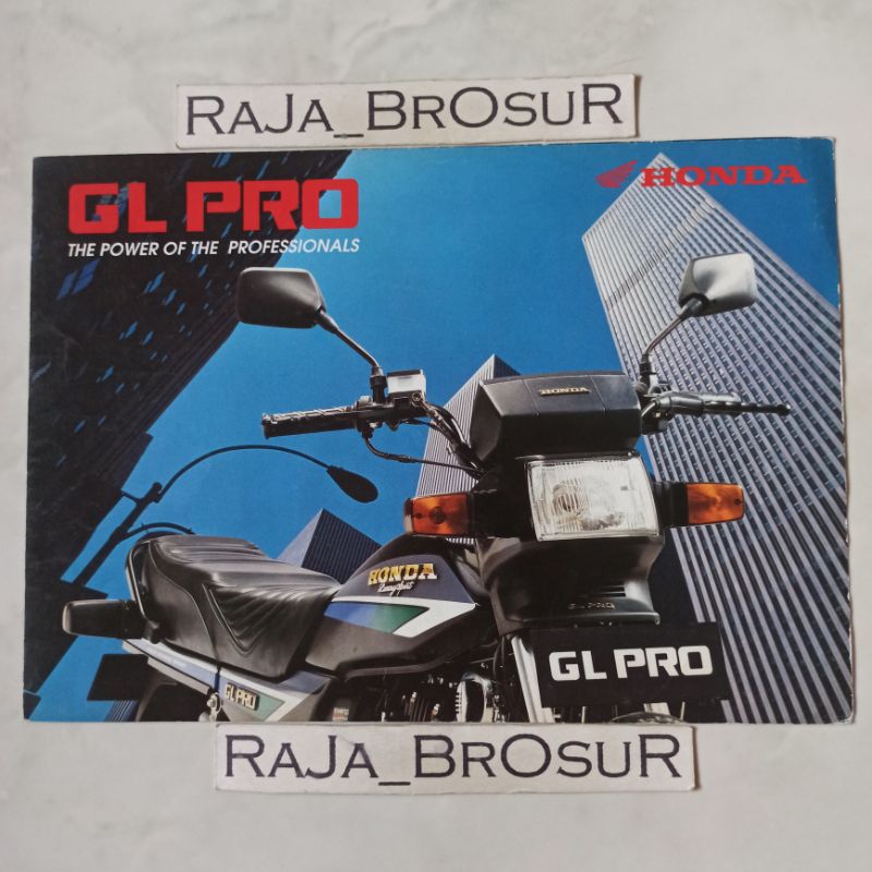 Poster brosur katalog leaflet jadul lawas Honda GL PRO Black Engine 1993