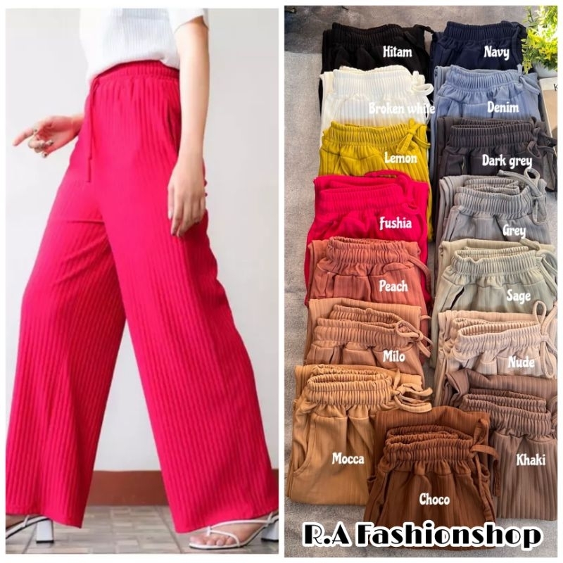 Kulot Knit Premium Highwaist Lyra Loose Pant Cullote Knite Hornet Tebal Terbaru