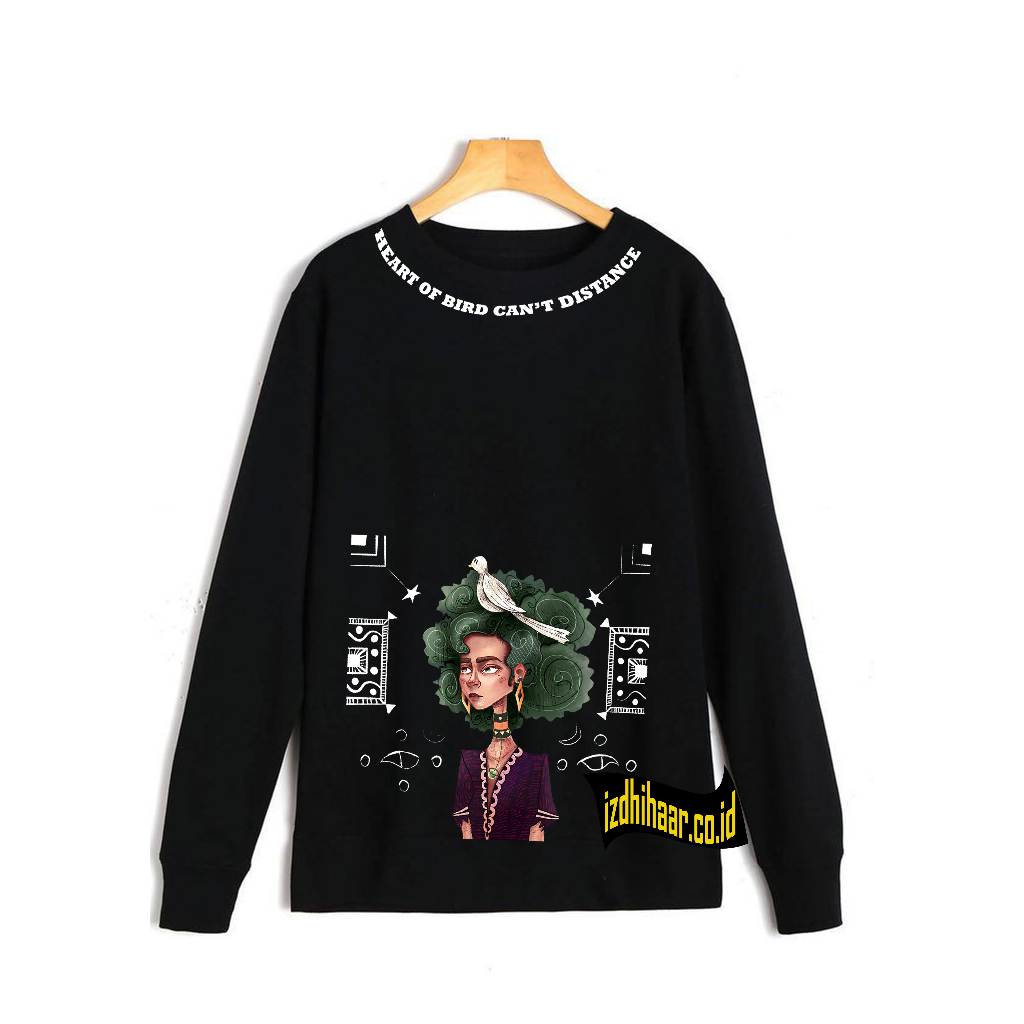 Sweater Crewneck Pria Wanita HEART OF BIRD Switer Cowok Cewek Sweatshirt Premium Distro