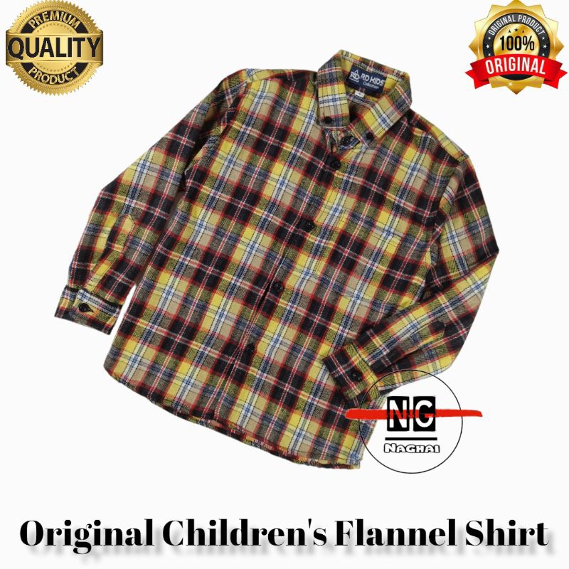 Baju Kemeja Flanel Anak Laki-laki / Perempuan  Lengan Panjang Usia 3-12 Tahun