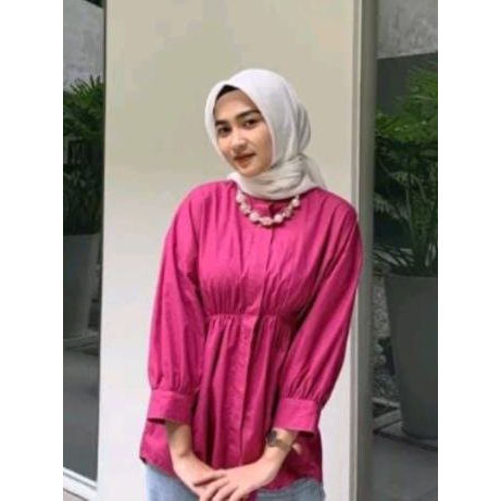 ALYA Shirt Kemeja Kerut Wanita Atasan Wanita All Size