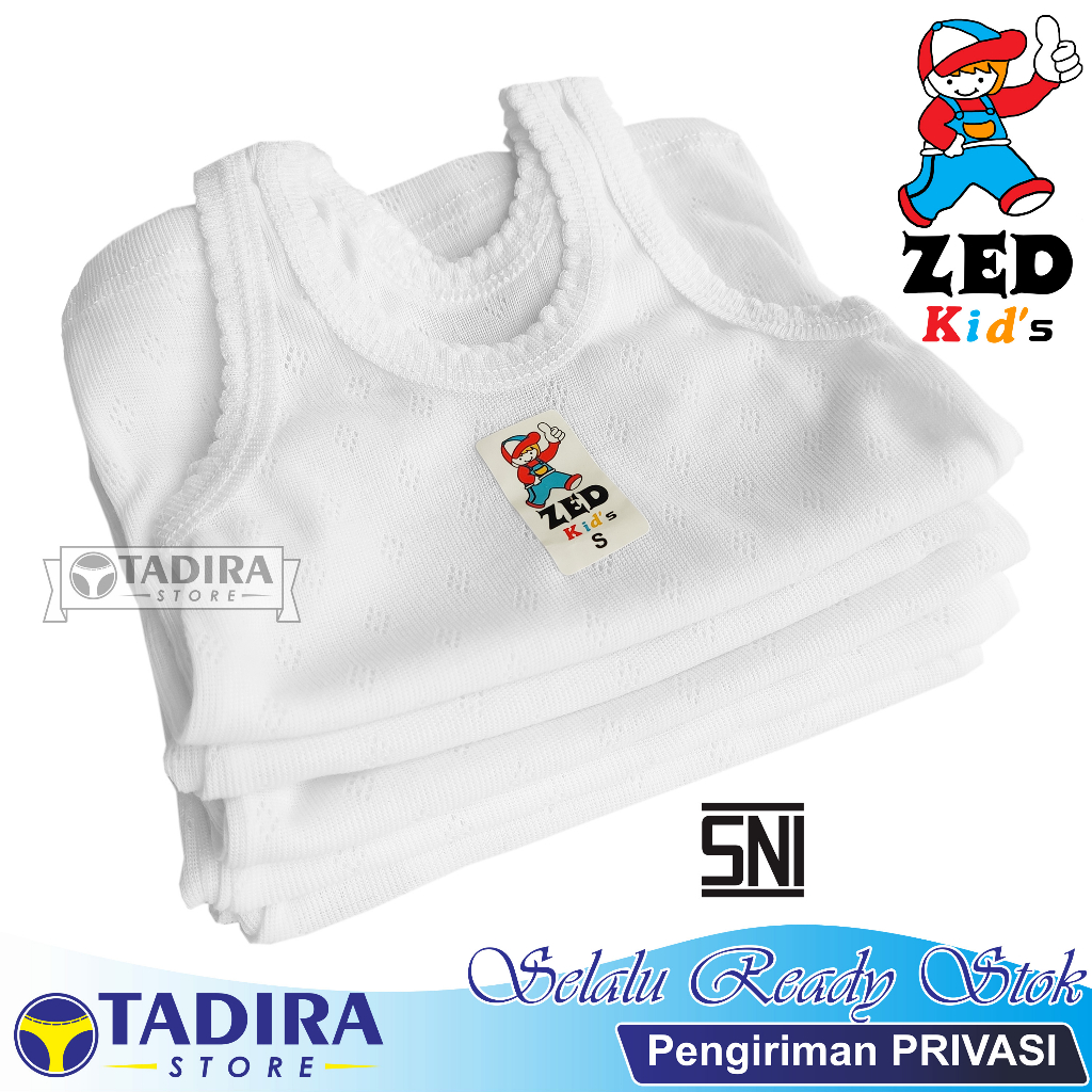 TADIRA 6 Pcs Singlet Putih Anak Perempuan dan Laki Laki Usia 0-15 Tahun Tren Warna Putih