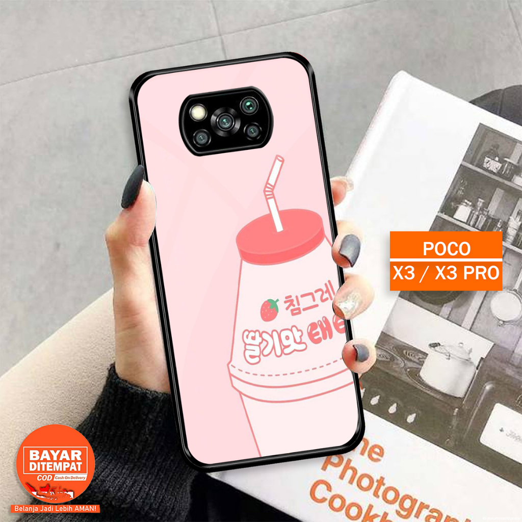 Case 2D Glossy Poco X3/X3PRO/X3NFC - Casing Hp Poco X3/X3PRO/X3NFC - MOTIF KAWAI MILK  - CASE KILAU 