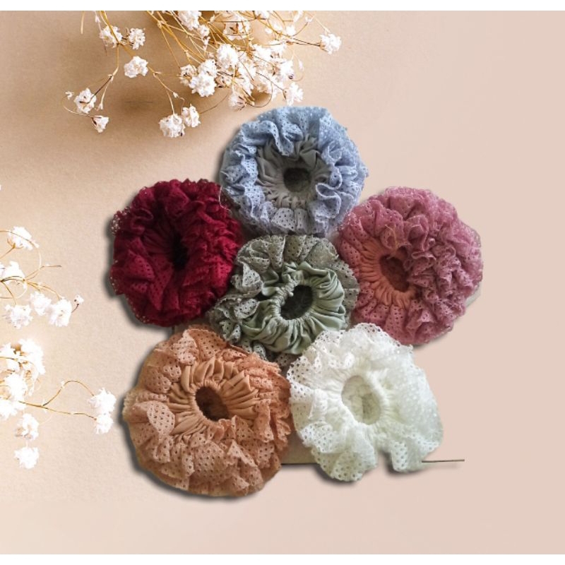 SCRUNCHIE TURKI/SCRUNCHIE KERUCUT/SCRUNCHIE RENDA