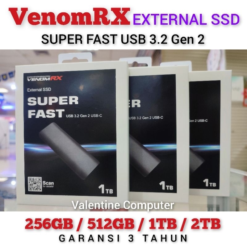 SSD EXTERNAL VENOMRX / VENOM RX SUPER FAST USB 3.2 512GB / 1 TB / 2TB ( TER MURAH / TERMURAH ) NVME M2