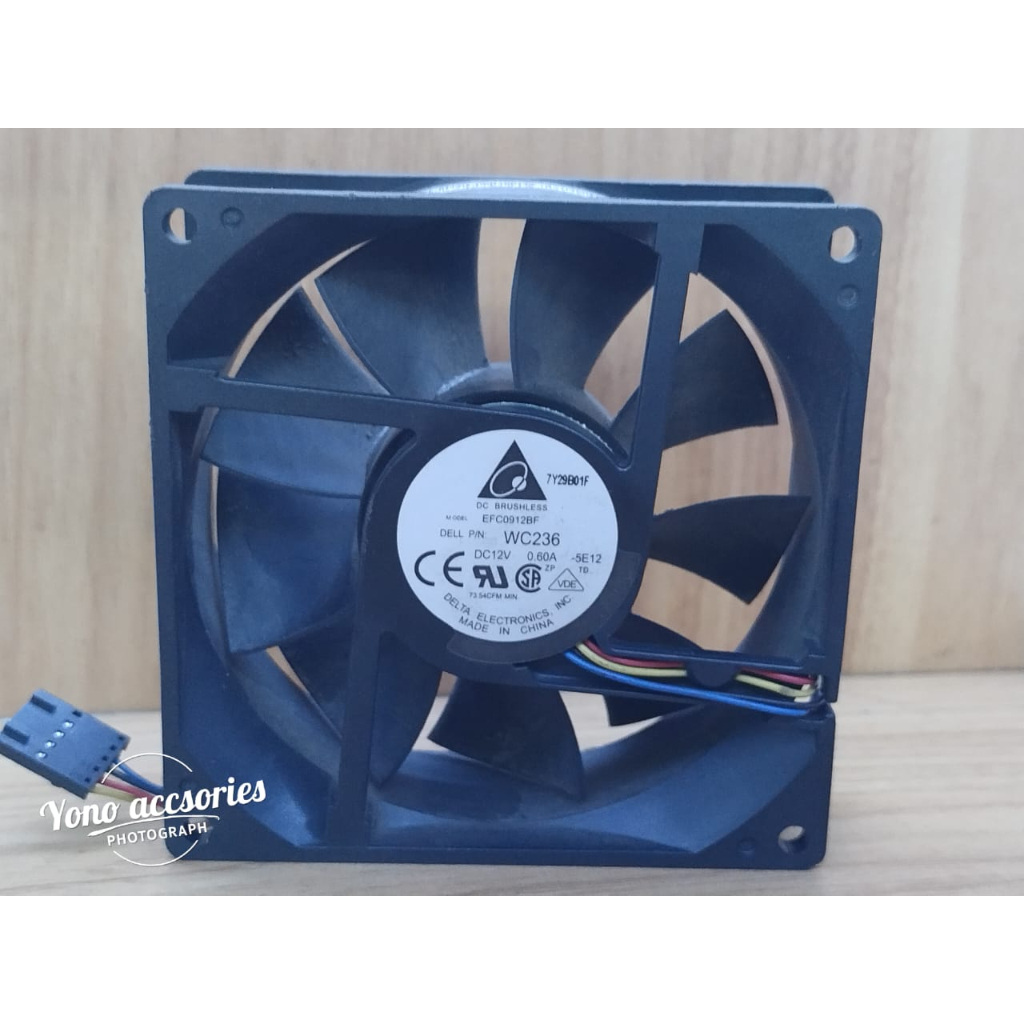 FAN 9CM DELTA EFC0912BF DC.12V 0.60A 4 PIN TEBAL 3CM ORI