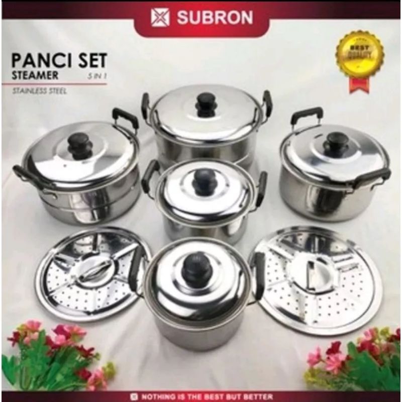 COD Panci Set 12pcs + Steamer HAPPY CALL HC SUBRON SHENAR NIZEN HAPPY FUN HAPPY BULL/Panci Steamer S