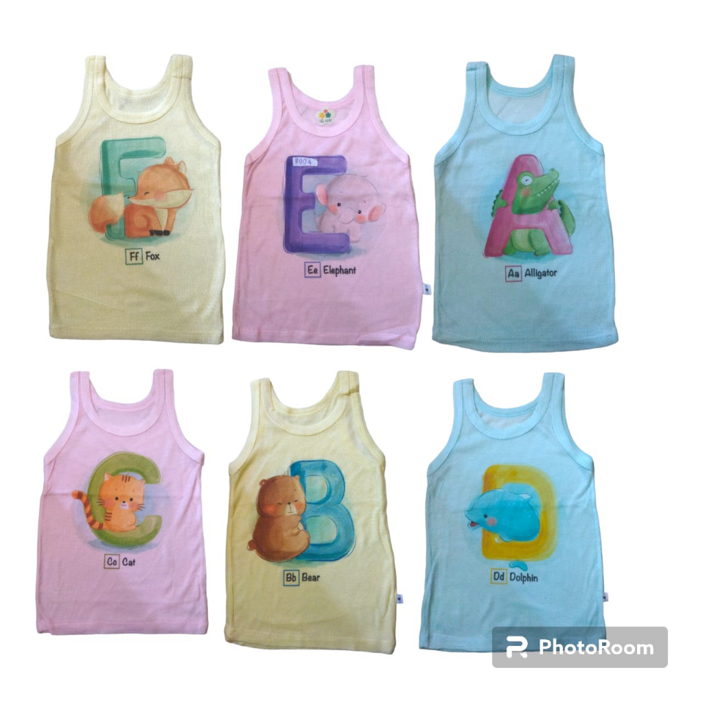 Singlet Kaos Dalam Karakter Anak WARNA Besar Size 4,6,8,10