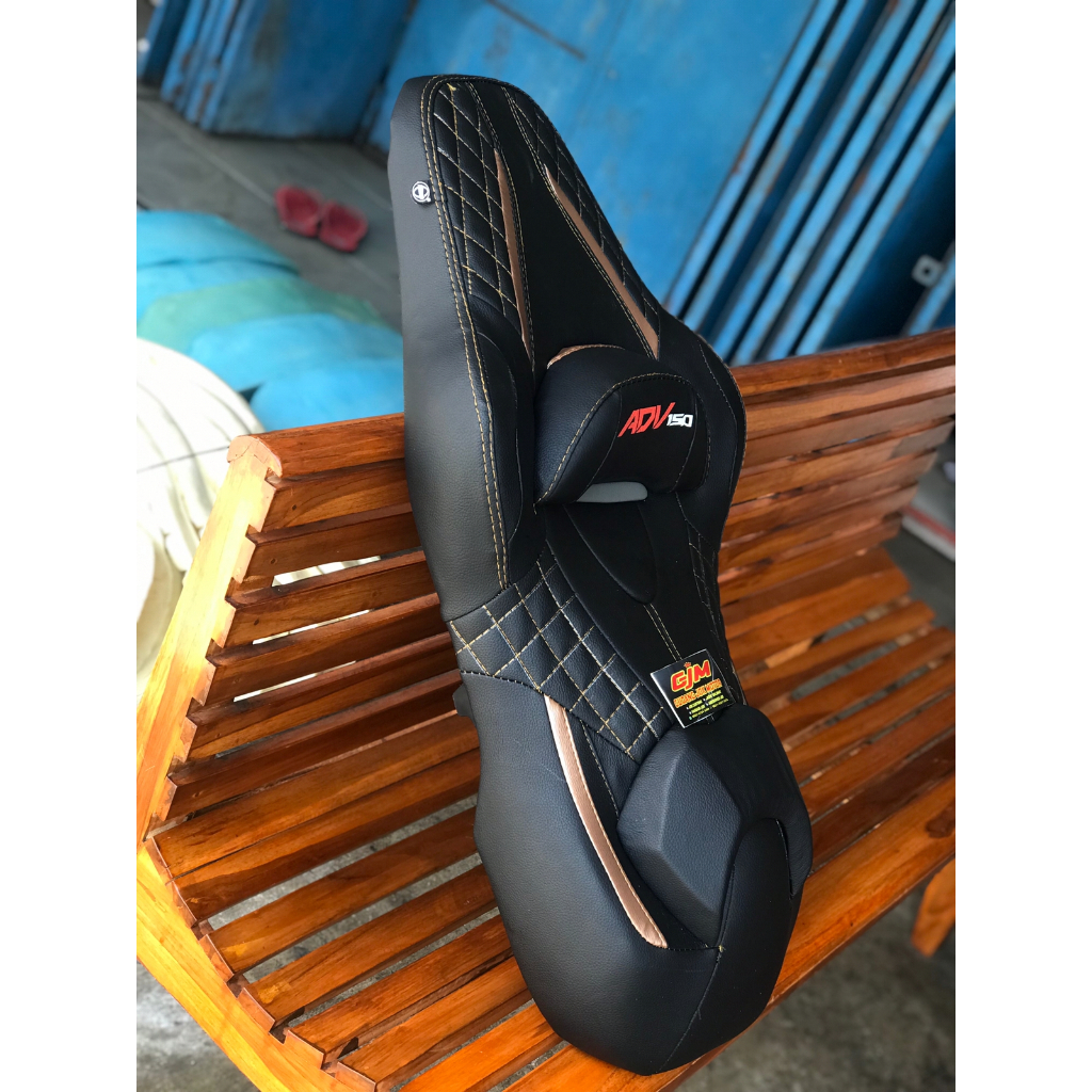 Jok ADV 150 cobra bahan kulit mbtech-Jok cobra motor adv 150 warna hitam gold-Jok ADV model cobra-Jo