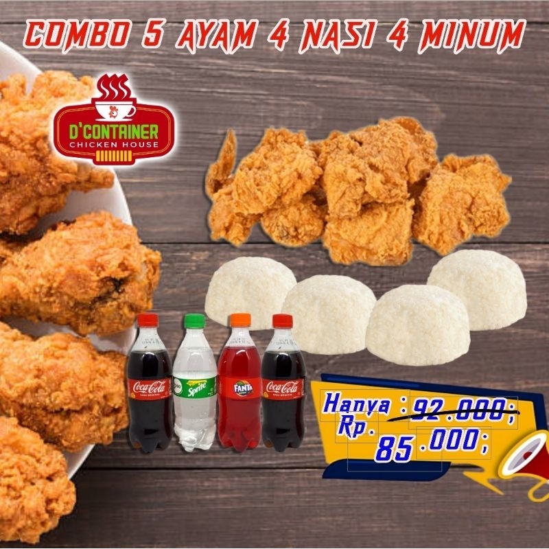 

Combo 5 Ayam Crispy Chicken Cola